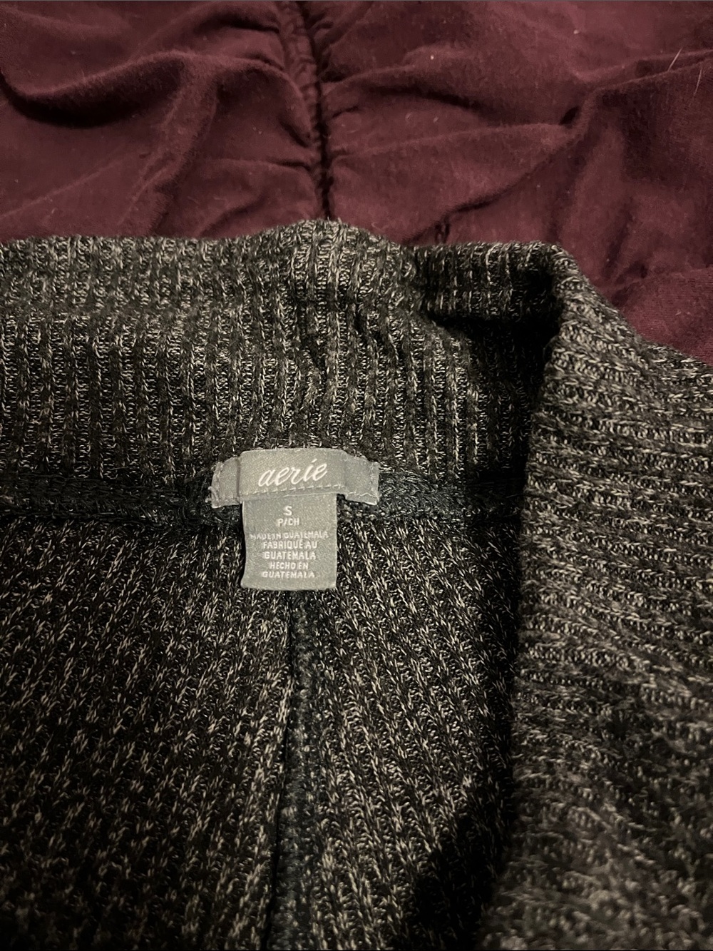 aerie Charcoal Ribbed Knit Lounge Pants - Picture 2 of 3